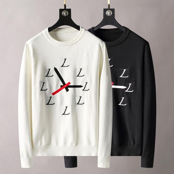 

2021 mens designer sweater letter printing italian designer women men sweaters casual round long sleeve embroidery white off hoodies t shirt, White;black