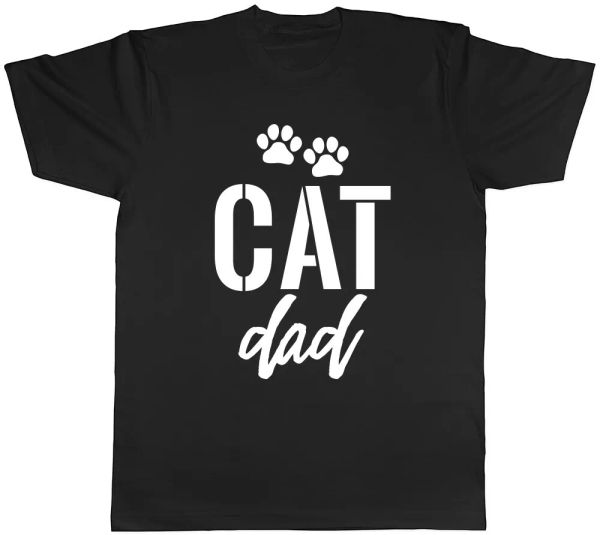 

cat dad mens t-shirt tee, White;black