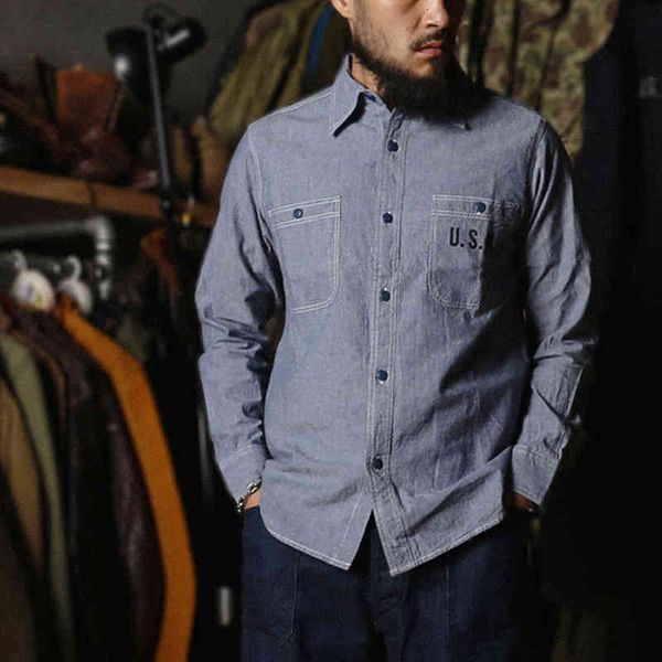 

blouses bronson ww2 usn chambray work shirts men's vintage seage navy fatigue utility, White;black