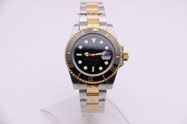 

men's mechanical watch 126610 business fashion modern sapphire mirror stainless steel silver gold adjustable strap 3 needle black surfa, Slivery;brown