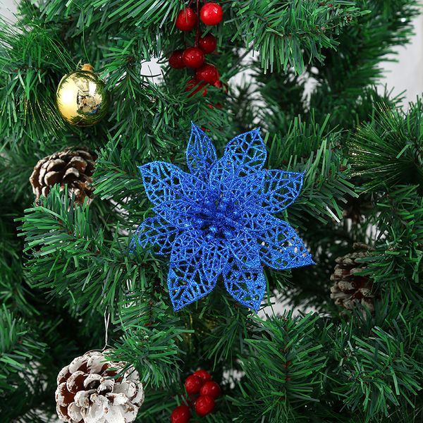 14 cm Weihnachtsbaumschmuck, Innendekoration, ausgehöhlte Blume in 12 Farben, Dekor MH10326