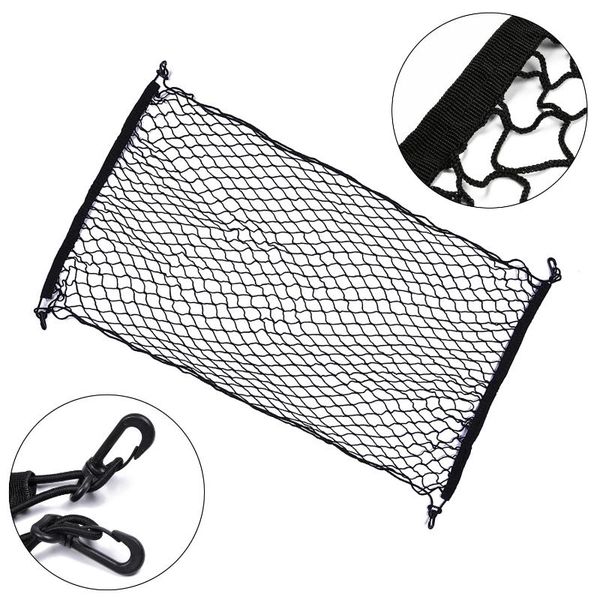 

car organizer suv rear trunk nylon net luggage cargo storage bag automobiles elastic mesh holder pocket with 4 hooks