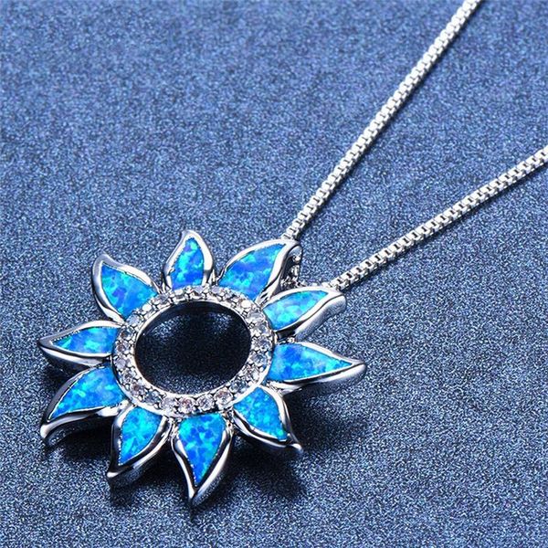 

cute minimalist hip hop sun flower sunflower colorful petals pendant necklace rock personality punk jewelry necklaces, Silver