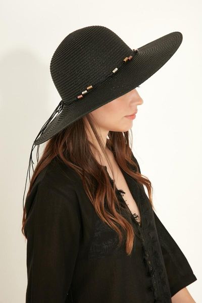 

& city womens sun straw hat y1730-26 outdoor hats, Black;white