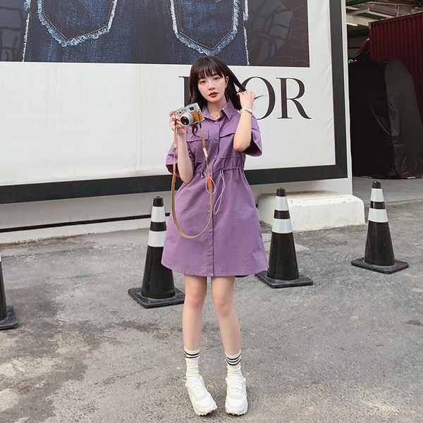 

casual dresses cmaz for women summer 2021 korean style, Black;gray