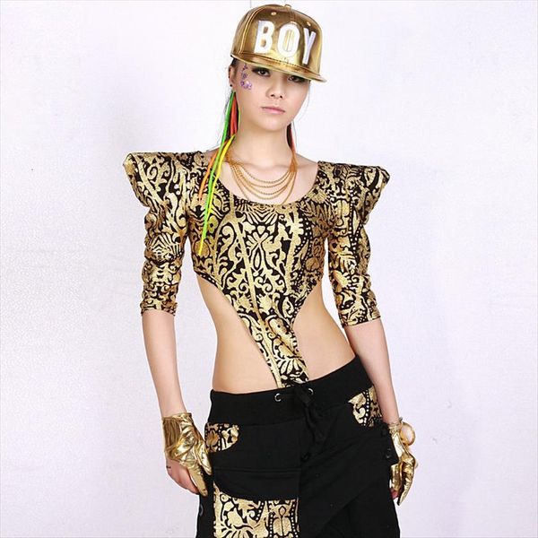 

fashion hip hop street ds womens jumpsuit clothing bronzoer slim bar dance performance costumes, Black;white