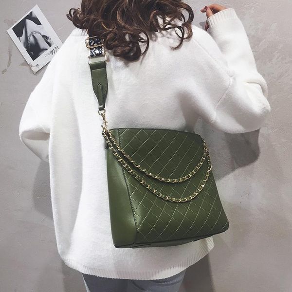 

shoulder bags women's fashion messenger bag chain handbag rhombus bucket large and small shopping with wide strap