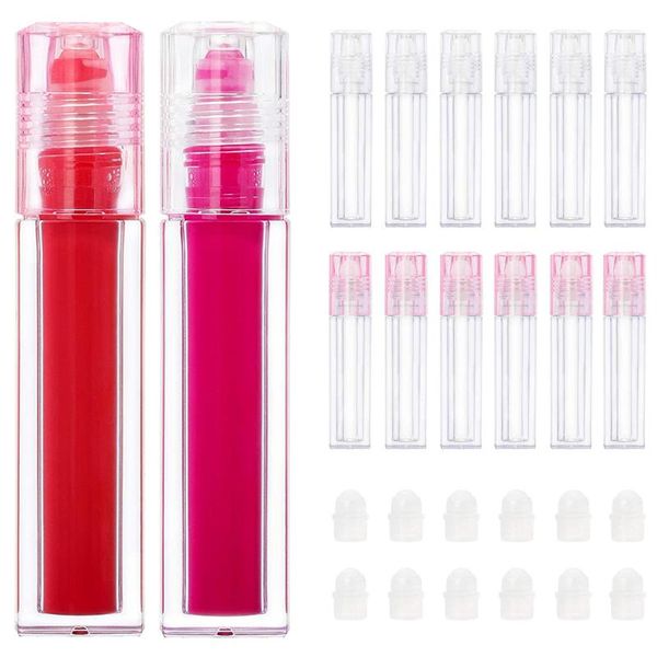 

6.5ml empty clear roller bottles plastic roll on for lip perfume diy cosmetic containers 10pcs/30pcs/50pcs storage & jars