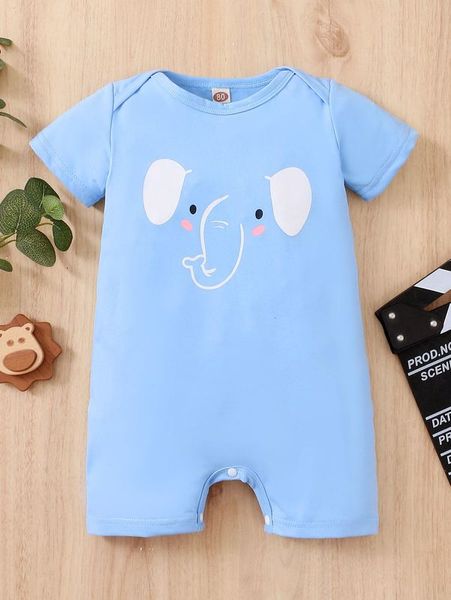 

baby elephant print romper she, Blue