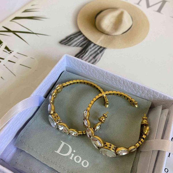 

designer jewelry di family classic ring rings female horse eye letter wheat ear small fragrance earrings, Silver