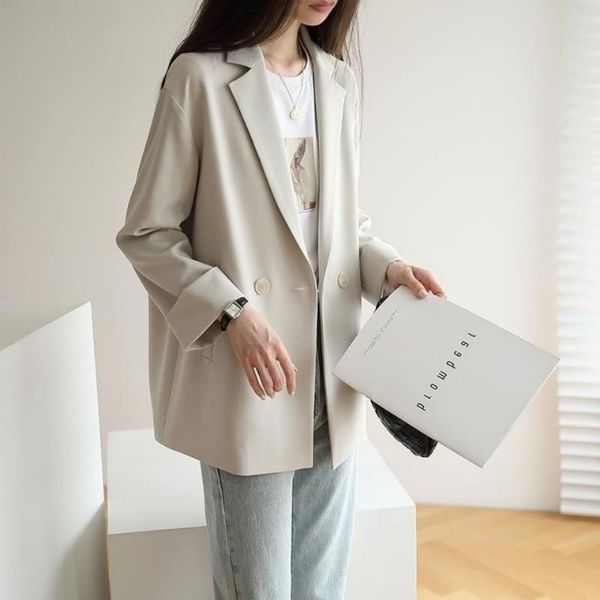

women's suits & blazers office lady suit jacket elegant loose workwear women spring autumn single button blazer female outwear fashion, White;black
