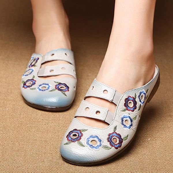

slippers women slipper peep toe low heels genuine split leather slides hollow flower platform flip flop ladies shoes zapatos mujer 1085w, Black