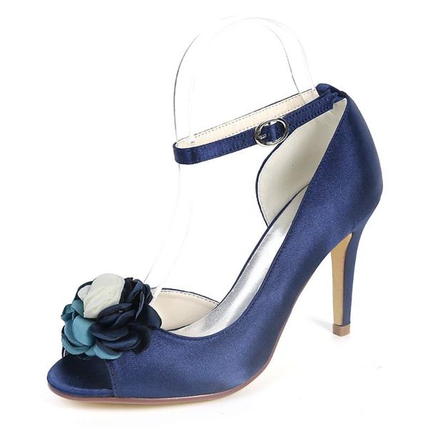 

dress shoes creativesugar pointed toe d'orday side empty lady satin evening flower ankle strap woman pumps prom party heels, Black