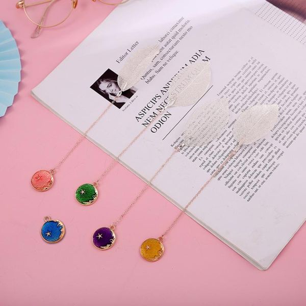 

1pc kawaii starry sky bookmark cute exquisite hollow leaf veins book mark student stationery page folder office school supplies