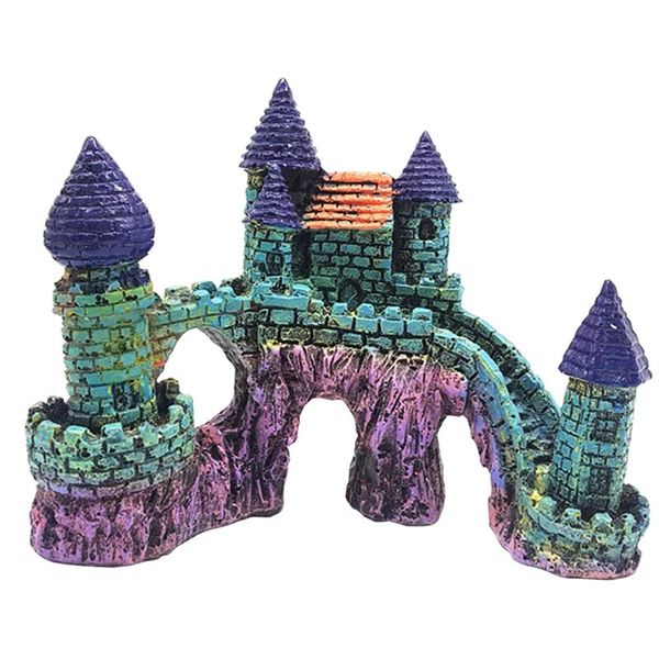 

craft fairy tale home for reptile ornament aquarium decoration landscape resin castle accessories cave hideouts fish tank decorations