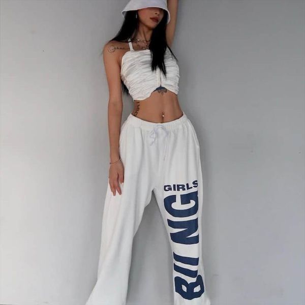 

spring summer students korean harajuku women pants loose casual plus fashion streetwear goth sweatpants trousers, Black;white