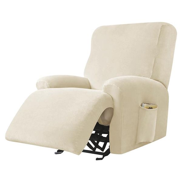 

chair covers washable stretch sofa cover with pockets non-slip furniture protection solid color armchair