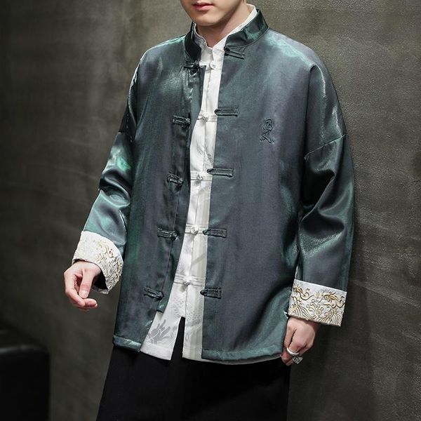 

ethnic clothing traditional chinese for men tang suit plus size hanfu china year clothes harajuku long sleeve coat male 30691, Red