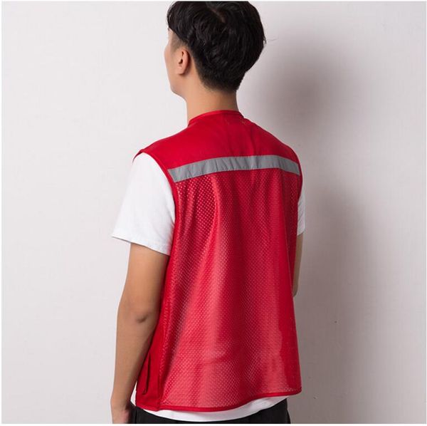 

wh w001# mesh multi-pocket reflective vest96494487856444646556, Black