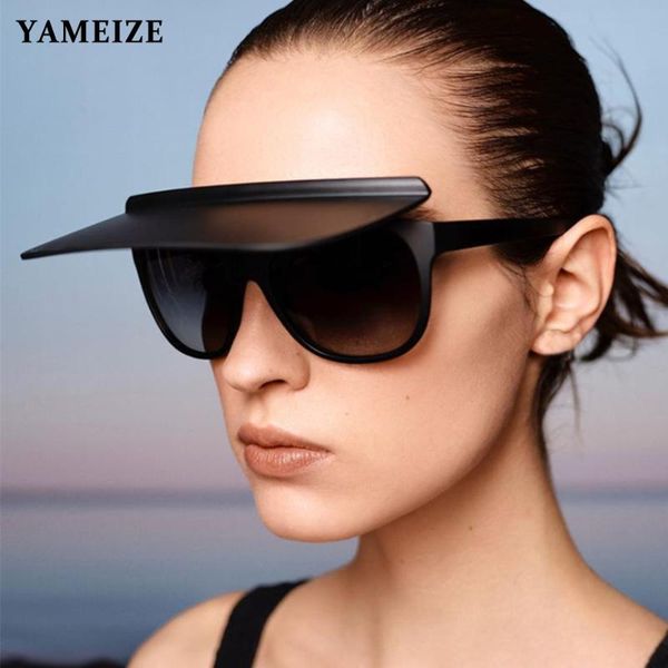 

fashion flip up sunglasses women 2021 trend oversized square vintage steampunk sun glasses men drive goggles shades, White;black