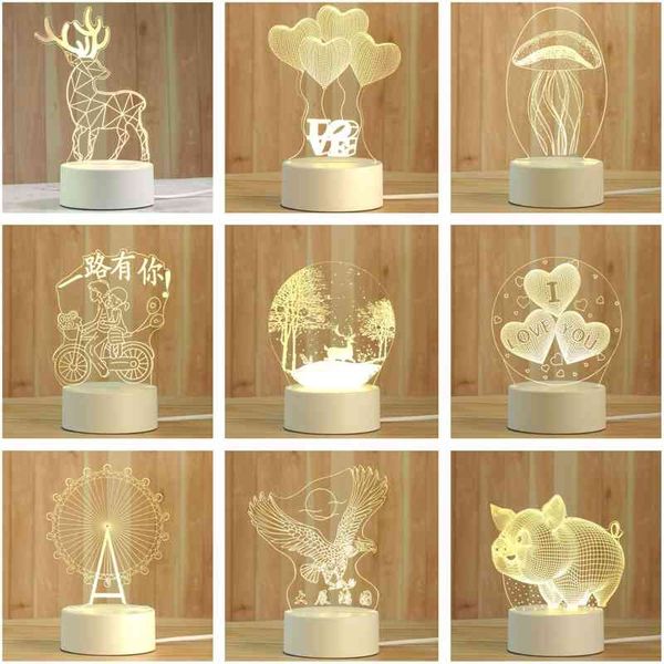 

creative 3d plug-in acrylic home small night light children's gift decoration