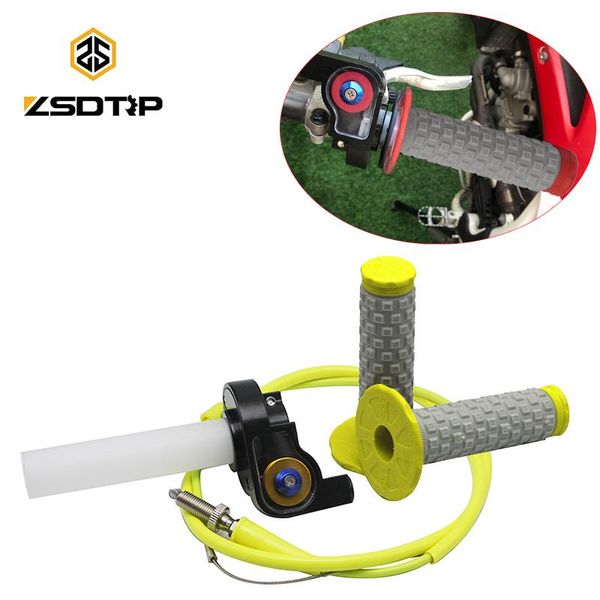 

handlebars zsdtrp dirtbike twist throttle accelerator handle grips and cable set for 7/8" 50cc 150cc 250cc atv quad pit bike