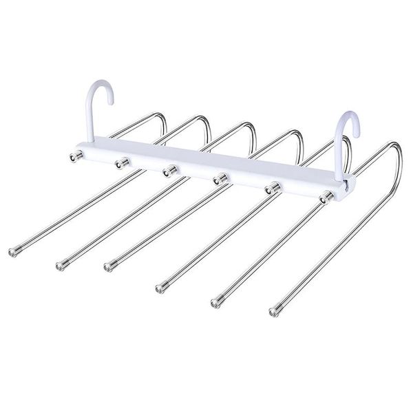 

hangers & racks storage closet clothes space saving extendable foldable household 6 in 1 trouser hanger accessories towels stainless steel