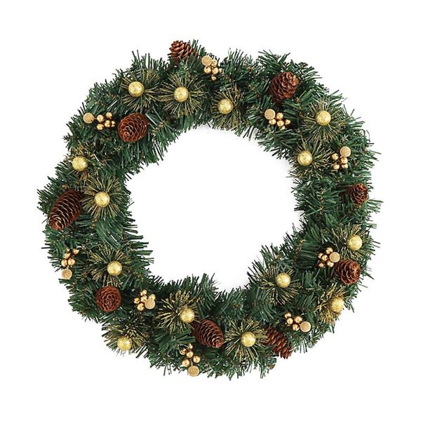 

decorative flowers & wreaths holiday wreath christmas ornament door hanger xmas garland household props 2021 happy year decor wall hanging p