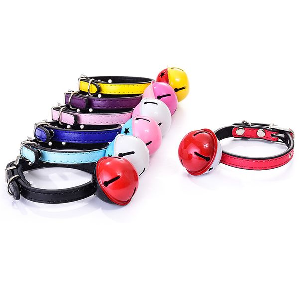 Colares de sino para animais de estimação Big Big Bells Gato Colar Teddy Pets Strap 7 Cores