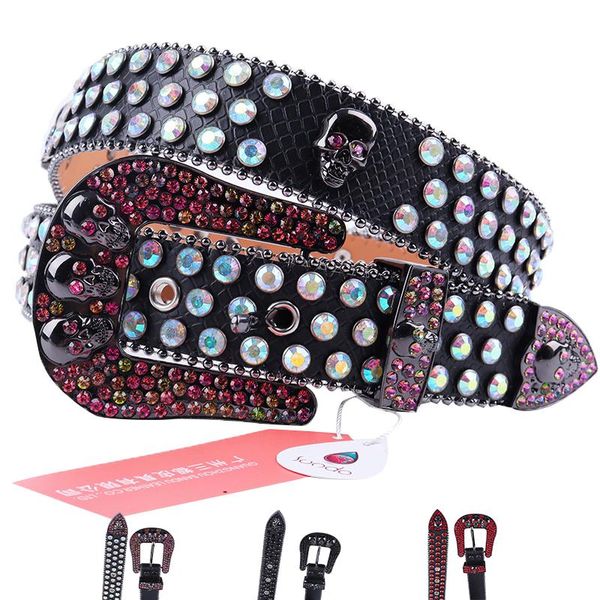 

belts pink skull studded belt buckle fashion decorative strip men diamond girdle classic animal leather cintos femininos de luxo, Black;brown