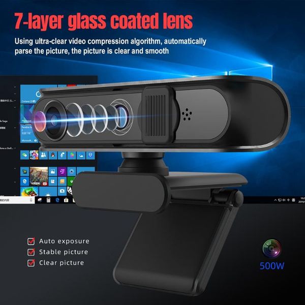 

webcams 5mp full hd webcam 2592x1944 built in dual microphone 7 layer glass lens autofocus web camera for windows pc computer lapusb