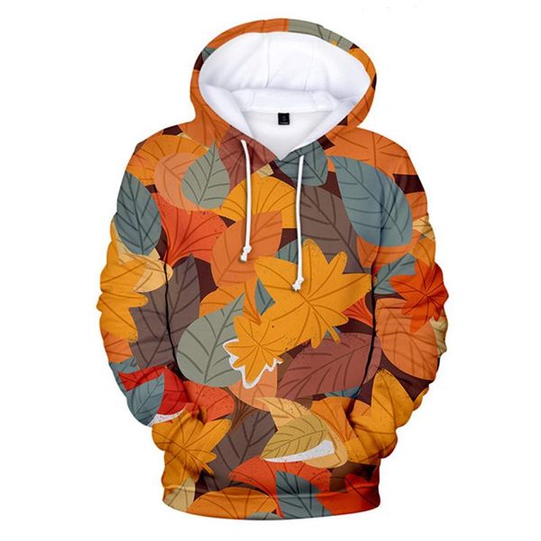 

men's hoodies & sweatshirts classic harajuku leaf 3d boys/girls long sleeve hoodie fashion casual simple kids pullovers, Black