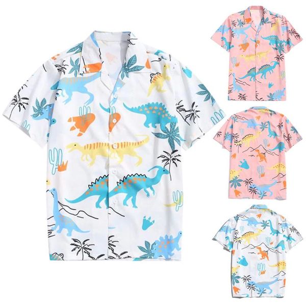

summer shirt for men fashion short sleeve shirts funny printing vacation blouse camisa masculina men's casual, White;black