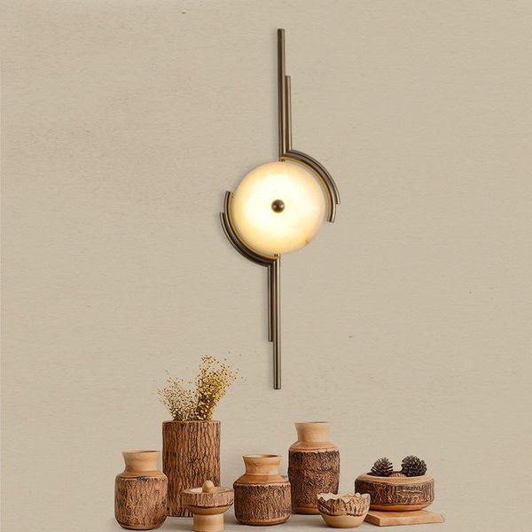 

wall lamps postmodern marble light luxury lamp gold art simple living room creative bedside bedroom designer home decor lights