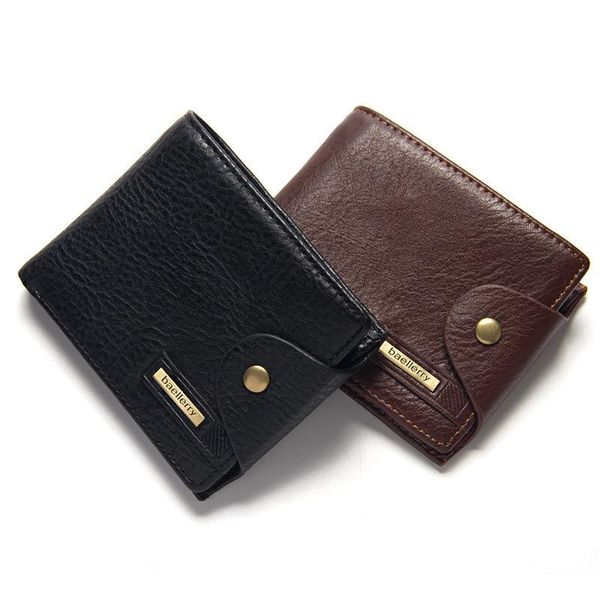 

wallets baellerry purse for men genuine leather men's thin male wallet card holder cowskin soft mini purses w023, Red;black