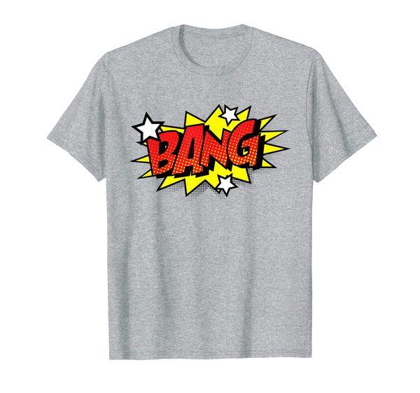 

bang action t-shirt retro comic book bubble tee, White;black