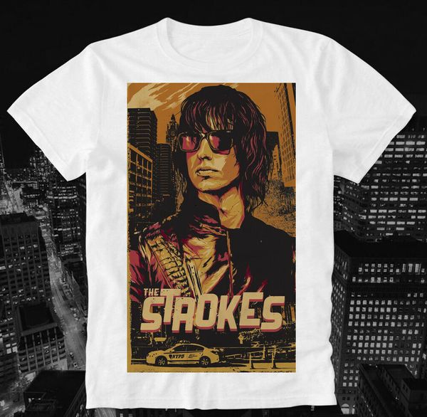 

t-shirt the strokes pop rock retro vintage indie white unisex, White;black