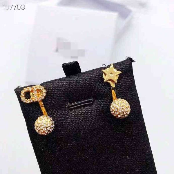 

70% off new letter net red classic full diamond earrings simple temperament female, Golden;silver