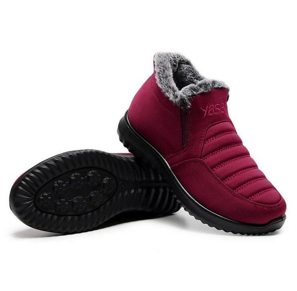 

boots lihuamao fur lining winter warmly snow slip on shoes women comfortabel soft short, Black