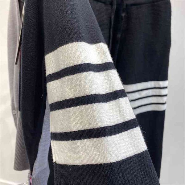 

2021tb new women's cardigan coat sweater over spring and autumn wear thin short long sleeved, Black