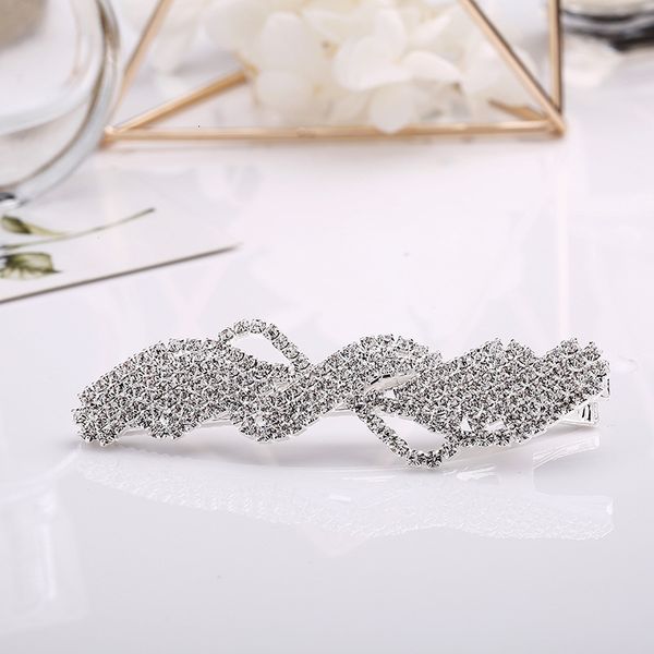 

headdress bow hairpin diamond duckbill clip, Golden;silver