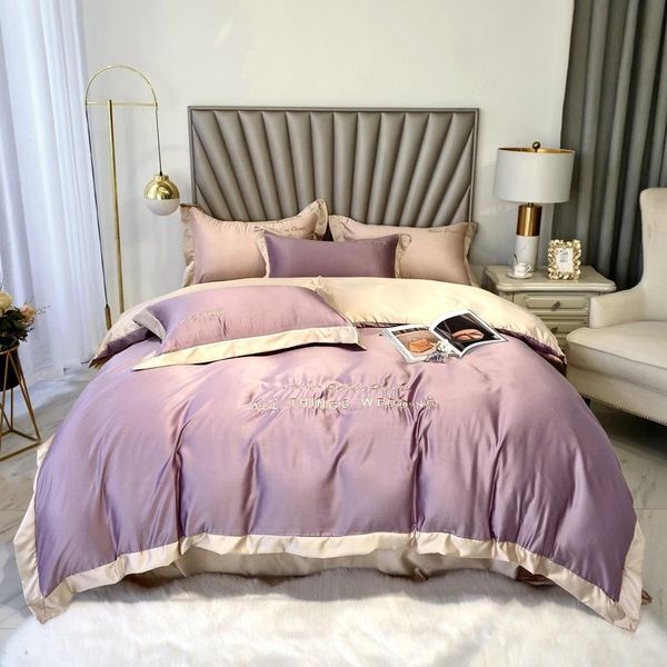 

bedding sets european modern simplicity summer washed silk four-piece cool feeling silky sleeping three-piece duvet covers