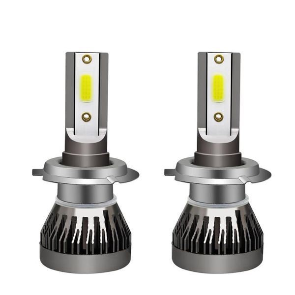 

car headlights 2pcs super bright accessories universal auto conversion led cob mini lamp headlight bulb energy saving replacement trucks