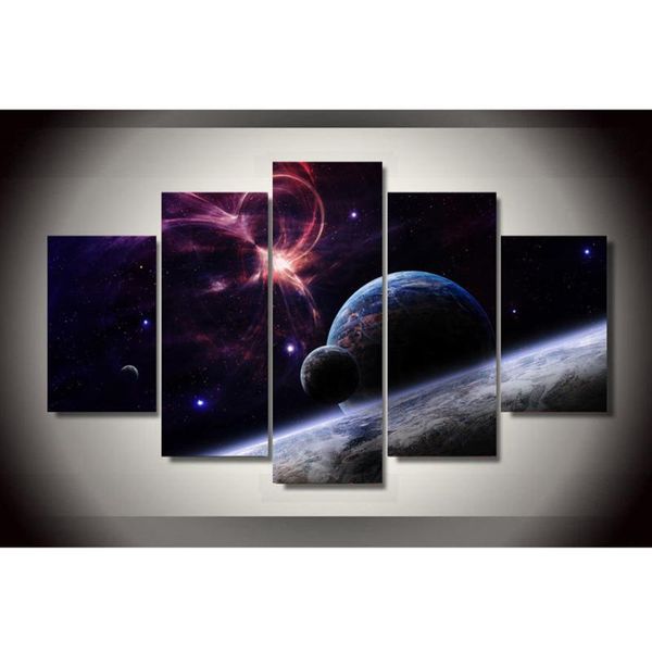 

wall art modular hd picture home decoration posters 5 panel planets landscape living room printed modern painting on canvas fram paintings