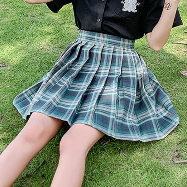 

skirts jk skirt sweet girl women fashion school plaid uniform pleated high waist academic style (letter from the forest), Black