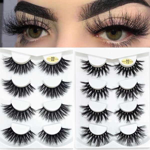

pairs 3d faux mink hair false eyelashes wispy fluffy crisscross long thick lashes natural handmade eye extension makeup1