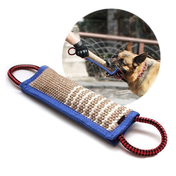 Hemp Durable Dog Training Bite Tug Pillow Sleeve con 2 manici in corda per cani di taglia media e grande Articoli per animali pastore tedesco belga Malinois Pitbull