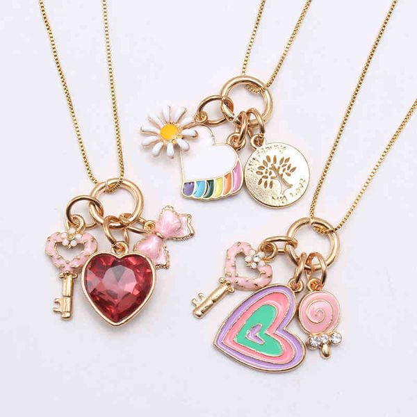 

wholale kids jewelry heart dign little girls pendant necklace, Silver