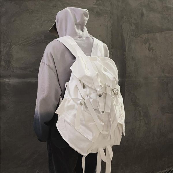 

backpack canvas tassel bookbag solid softback high-capacity multi-function fashion euro-america style school bag