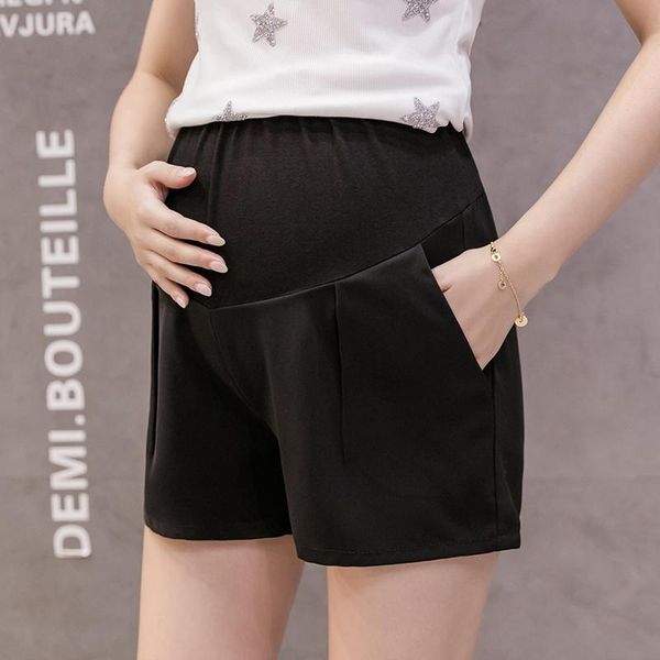 

maternity bottoms pregnant women's three-point casual pants summer thin ice silk loose fashion belly lifting, White